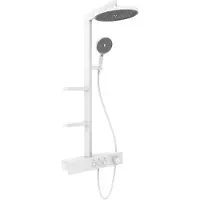Mexen Plex opbouw douche set met regendouche en kraan, wit - 78103-20