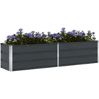 vidaXL Plantenbak Antraciet 195 x 50 x 45 cm Gegevens staal