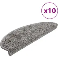 vidaXL Trapmatten 10 st 65x21x4 cm Grijs Halfrond Groot