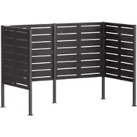 vidaXL Vuilnisbak Scherm 167 x 85 x 113 cm Staal Zwart