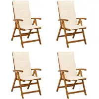 vidaXL Ligstoelen voor Tuin 4 st Naturel Massief Acacia Hout