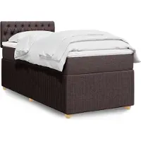 vidaXL Boxspring met matras stof donkerbruin 90x200 cm