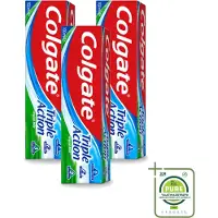 Colgate 3 x - Triple Action - Original Mint - Tandpasta - 100ml - Grootverpakking - Vaatwasstrips - Tandpasta - Gaatjesbescherming - Wittere Tanden - Frisse Adem - Mondverzorging