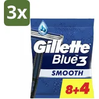 Gillette 3 x Wegwerpmesjes Blue III 12 stuks per verpakking - Scheermesje - Scheermes - Scheerbeurt - Scheerhandvat - Scheerhoofd