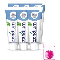Zendium 6 x - Tandpasta - Fresh+ White - 75 ml - Bulkverpakking - Tandpasta - Douchemop - Frisse adem