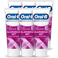 Oral-B 6 x - 3D White Advanced – Tandpasta – Luxe – Glamorous White – 75 ml - Voordeelverpakking - 6 stuks