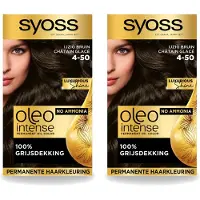 Syoss 2 x - Oleo Intense 4-50 - Haarverf - Permanente Haarkleuring - Ijzig Bruin - Langdurige Kleur - Voordeelverpakking - 2 stuks