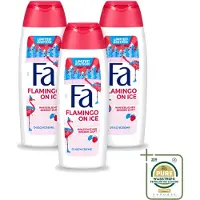 Fa 3 x - Douchegel - Winter Flamingo On Ice - Verfrissend & Koel - Hydraterend - 250 ml - Wasstrips - Douchegel - Winterflamingo - Fris - Koel - Hydraterend
