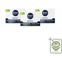 Nivea 3 x MEN Sensitive Dagcrème voor het gezicht - 50 ml - Voordeelverpakking - 3 stuks