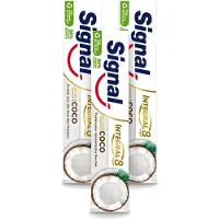 Signal 3 x - Integral & Actions - Tandpasta - Natuurlijke Elementen - Kokos - Voor Witte Tanden - 75 ml - Voordeelverpakking - 3 stuks