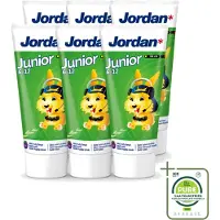 Jordan 6 x - Junior - Tandpasta - 6-12 jaar - 50 ml - Grootverpakking - Vaatwasstrips - Tandpasta Voor Kinderen - Tandpasta 6-12 Jaar - Fluoride 1450 Ppm - Tandpasta Voor Wisselgebit - Gezond Gebit