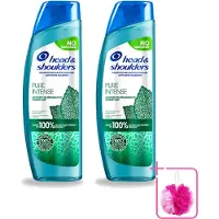 Head & shoulders 2 x - Anti-Roos Shampoo - Pure Intense - Kalmeert Jeuk - 250 ml - Bulkverpakking - Roosvrij haar - Douchemop - Jeuk kalmeren