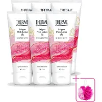 Therme 6 x - Saigon Pink Lotus - Douche Satin - Verfrissend - Verzorgend - 200ml - Bulkverpakking - Douchegel - Douchemop - Roze lotus
