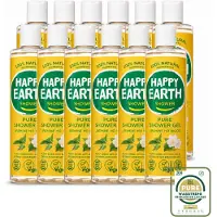 Happy Earth 12 x – Douchegel – 100% Natuurlijk Jasmine Ho Wood – 300 ml - Wasstrips - Douchegel - Natuurlijke Douchegel - Vegan Douchegel - Jasmijn Douchegel - Ho Wood Douchegel