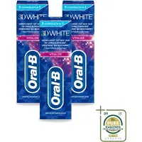 Oral-B 3 x - 3D White Vitalize - Tandpasta - Whitening - 75 ml - Wasstrips - Tandpasta Whitening - Tanden Versterken - Glazuur Beschermen - Tanden Reinigen - Mondgezondheid