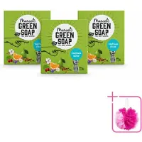 Marcel's Green Soap 3 x - Verhuisdoos - Duurzaam Schoonmaken - Natuurlijke verzorging - 8 Zeepjes - Bulkverpakking - Verhuizing - Douchemop - Schoonmaken