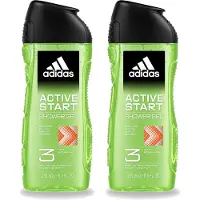 Adidas 2 x - 3-in-1 Douchegel - Active Start - Kruidige Geur - Gerecyclede Verpakking - 250 ml - Voordeelverpakking - 2 stuks