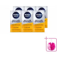 Nivea 6 x MEN Active Energy gezichtsverzorgingscrème met cafeïne - 50 ml - voordeelverpakking - 6 stuks