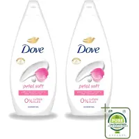 Dove 2 x Petal Soft - Douchegel - Sulfaatvrij - 250 ml - Grootverpakking - Vaatwasstrips - Douchegele - Zachte Reiniging - Hydratatie - Bloemige Geur - Sulfaatvrije