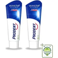 Prodent 2 x – Tandpasta – White System – Natuurlijk Witmakend – 75 ml - Grootverpakking - Vaatwasstrips - Witte Tanden - Tandenpoets - Glazuur - Fluoride - Tandenborstel