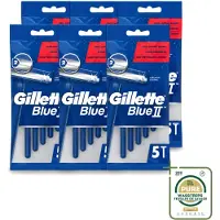 Gillette 6 x - Blue II - Wegwerpscheermesjes - Precisie & Comfort - 5 Scheermesjes - Wasstrips - Scheermesje - Wegwerpscheermesje - Blue Ii - Scheerresultaat - Scherpe Mesjes