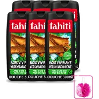 Tahiti 6 x - Douchegel - Verkwikkend Bio Hout - 100% Vegan - 300 ml - Bulkverpakking - Douchegel - Douchemop - Houtgeur