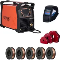 Kibani Lasapparaat 4-in-1 incl. 5 Rollen Lasdraad 5kg + Lashandschoenen, 3 Lasmagneten & Automatische Lashelm – Plasmasnijder en Lasapparaat in 1 – IGBT-Inverter-Technologie – MIG – MMA – TIG – CUT