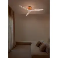 Create - Plafondventilator stil 40W (Ø132cm) - Sfeerlicht LED - Afstandsbediening - 6 snelheden - Programmeerbaar - WIND CALM CUSTOM RATTAN