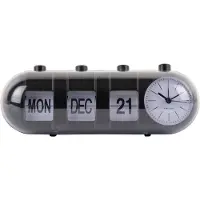 Karlsson - Wekker Retro Tube Calendar Flip Zwart