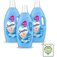 Soupline 3 x – Wasverzachter – Hemels Fris – 1,9 L - Grootverpakking - Vaatwasstrips - Wasverzachter - Wasgoed - Fris - Zijdezacht - Wasbeurten