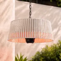 LUCANDE hangende terrasverwarmer Pyravo, beige, aluminium, Ø 60 cm Pyravo, crème / amber, Aluminium, Modern