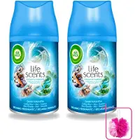 Air Wick 2 x - Luchtverfrisser Navulling - Turquoise Oase - Automatische Spray - 250 ml - Bulkverpakking - Geurverspreiding - Douchemop - Frisse geur