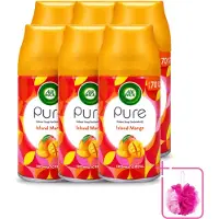 Air Wick 6 x – Luchtverfrisser Navulling – Island Mango – 250 ml - Bulkverpakking - Luchtverfrisser - Douchemop - Tropische geur