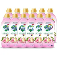 Dreft 12 x - Ultimate Care - Wasverzachter - Roze Bloem - Anti-Veroudering - 40 Wasbeurten - Voordeelverpakking - 12 stuks