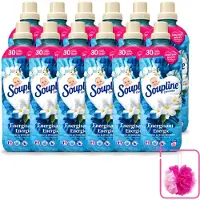 Soupline 12 x – Wasverzachter – Energie Jasmijn & Witte Bloemen – 950 ml - Bulkverpakking - Wasverzachter - Douchemop - Jasmijn