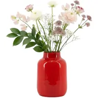 Floran Design bloemenvaas Santiago - rood - glanzend glas - 20 x 30 cm - glazen vazen