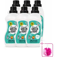 Marcel's Green Soap 6 x - Wasverzachter - Perzik & Jasmijn - Zachte frisheid - 30 Wasbeurten - 750 ml - Bulkverpakking - Wasverzachter - Douchemop - Wasmiddel