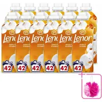 Lenor 12 x - Wasverzachter - Amber & Orchidee - Fris & Zacht - 42 Wasbeurten - Bulkverpakking - Wasverzachter - Douchemop - Geur