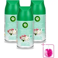 Air Wick 3 x – Navulling – Freshmatic Jasmijn & Appelbloesem – 250 ml - Bulkverpakking - Lentedauw - Douchemop - Geur