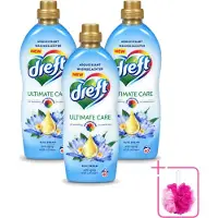 Dreft 3 x - Wasverzachter - Gekleurde Was - Blauwe Droom - Anti-Veroudering - 40 Wasbeurten - Bulkverpakking - Wasverzachter - Douchemop - Anti-aging