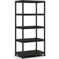 Keter Kunststof opbergrek - Extra diep - 400 kg draagkracht - 5 planken - 60x90x187cm - Zwart