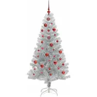 vidaXL Kerstboom met 150 LED met standaard Zilver 150 cm PET