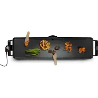 Bourgini Multi Plate XXL - Bakplaat - Grill apparaat - 90 x 24 cm - Teppanyaki - Anti-aanbaklaag - Zwart