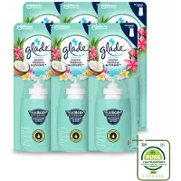 Glade 6 x – Sense & Spray Navulling – Exotic Tropical Blossoms – 18 ml - Grootverpakking - Vaatwasstrips - Tropische Geur - Bewegingssensor - Kokos En Bloemen - Luchtverfrisser - Exotische Geur