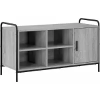 vidaXL - Schoenenkast - 100 - x - 39,5 - x - 55,5 - cm - Bewerkt - hout - Grijs - Sonoma