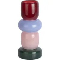 Present Time Vaas Burano - Multicolor - 13.5x13.5x32cm - Glas - Scandinavisch - Bloemenvaas - Woondecoratie - Decoratieve vaas voor woonkamer of slaapkamer