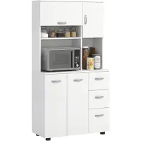 HOMCOM Keukenvoorraadkast MDF, spaanplaat 89L x 39,5B x 168H cm Wit