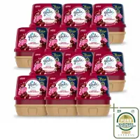 Glade 12 x - Badkamer Gel - Luscious Kers & Pioenroos - 180 g - Wasstrips - Badkamer Geur - Luchtverfrisser - Bloemige Geur - Frisse Geur - Geur Gel