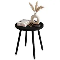 CLP Bijzettafel Busan - Rond - Voor Binnen en Buiten - 40 cm - zwart