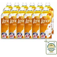 Lenor 12 x - Wasverzachter - Amber & Orchidee - Fris & Zacht - 87 Wasbeurten - Wasstrips - Wasverzachter - Fris - Ontspannen - Geur - Wasgeur